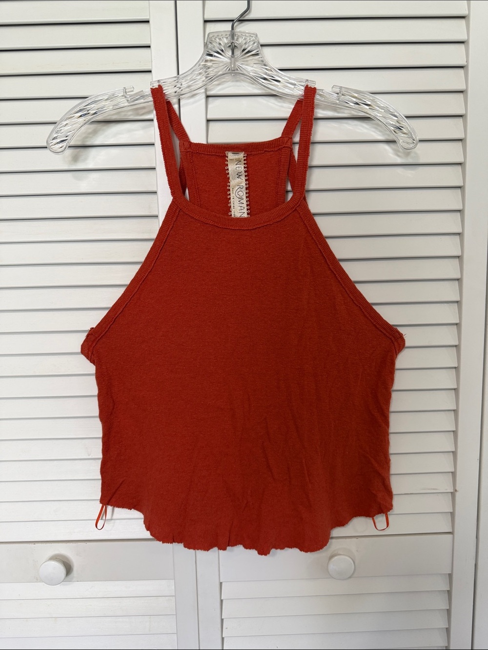 Free People Burnt Orange Halter Crop Top